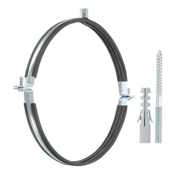 Uxcell 9.8-10inch Heavy Duty Adjustable Split Ring Pipe Hanger, Silver/Black