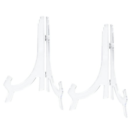 Uxcell 9.8" Acrylic Easel Stand, Folding Display Plate Holder Clear for Picture Frame 2 pack