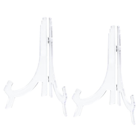 Uxcell 9.8" Acrylic Easel Stand, Folding Display Plate Holder Clear for Picture Frame 2 pack