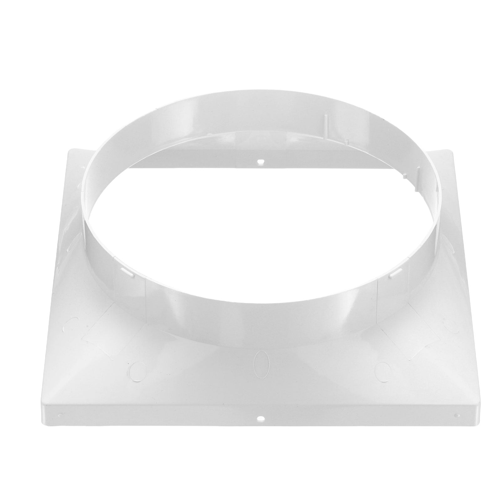 Uxcell 9" to 8" Duct Connector Flange, Plastic Square to Round Straight Dryer Vent Wall Plate for Air Heating Cooling Ventilation System HVAC Exhaust Fan, White