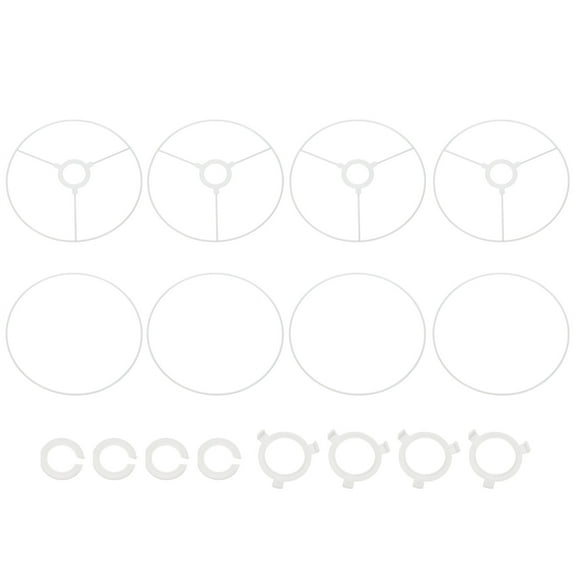Uxcell 9.8 Inch Lamp Shade Ring, 4 Set Lamp Shade Frame with E27 to E26 or E14 Adapter Lampshade Frame Wire with Conversion Ring