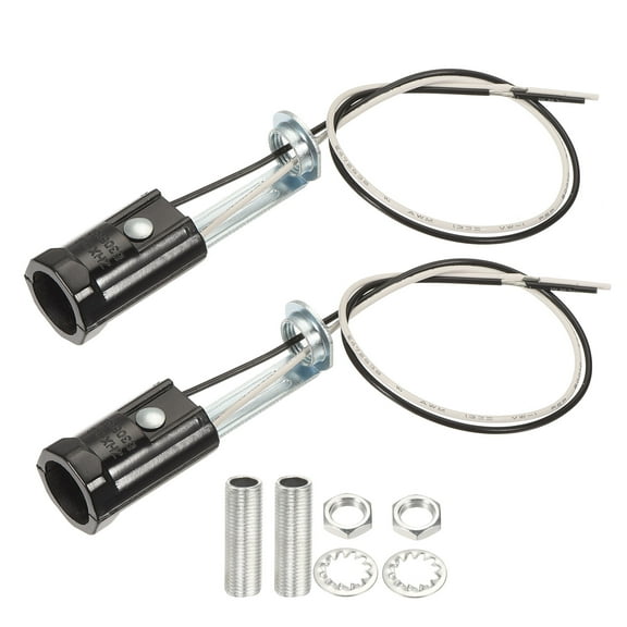 Uxcell 9.8 Inch Wire M10 Lamp Pipes 2.44 Inch Height Candelabra Base E12 Bulb Socket 3 Pack