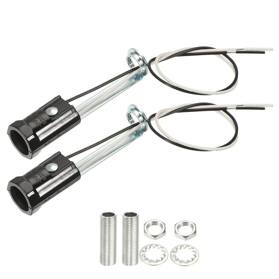 Uxcell 9.8 Inch Wire M10 Lamp Pipes 3.08 Inch Height Candelabra Base E12 Bulb Socket 5 Pack