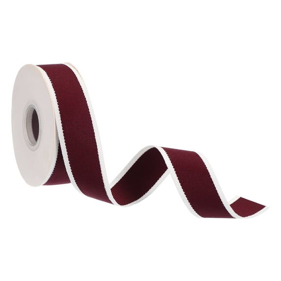 Uxcell 9.8 Yards x 1" Christmas Striped Ribbon, Candy Ribbon Roll Fabric Wrapping Ribbon for Craft Wreath, Red