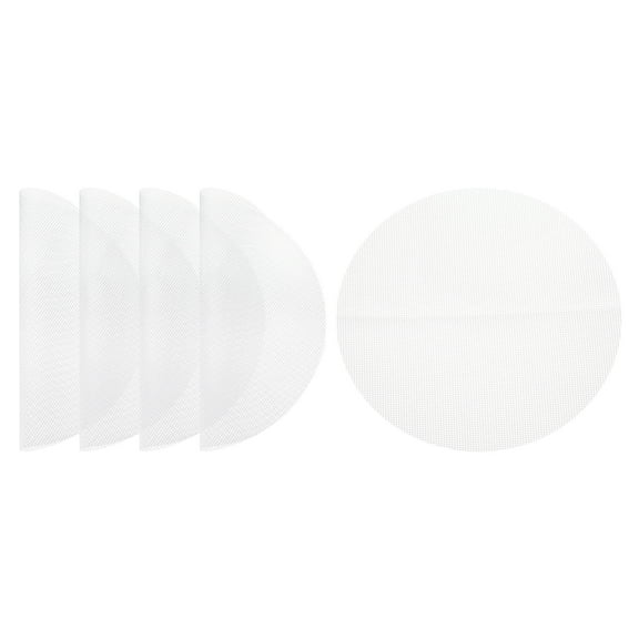 Uxcell 9.8 inch Non-Stick Silicone Steamer Liners Mesh Mat Reusable Round Steamer Mesh Pastry Pad, White 5 Pcs