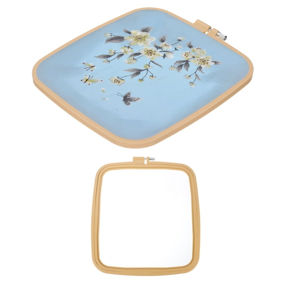 Uxcell 9.8" x 11" Square Embroidery Hoops, ABS Adjustable Cross Stitch Hoops, Beige