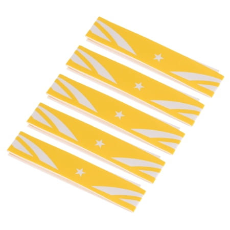 Uxcell 9.8"x0.7" Badminton Racket Head PU Protector Sticker Racquet Guard Tape, Yellow 5 Pack