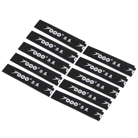 Uxcell 9.8"x0.7" PU Badminton Racket Head Racquet Protector Sticker Tape, Black 10 Pack