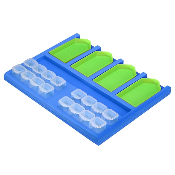 Uxcell 9.84" x 7.87" Diamond Painted Container Kits, Diamond Painted Storage Containers, Blue Green