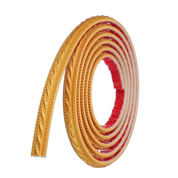 Uxcell 9.8Ft x 0.79" Peel and Stick Molding Trim for Walls, Flexible Mirror Molding Trim Self-Adhesive Wall Paneling Strip Wallpaper Border for DIY Floor Wall Baseboard, Gold