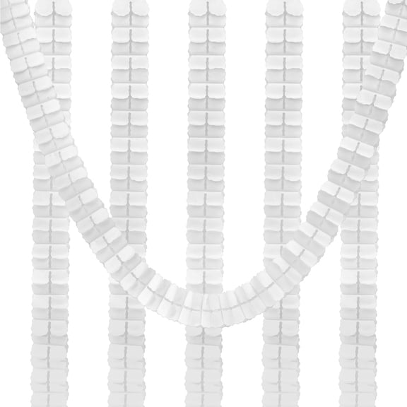 Uxcell 9.8ft Four Leaf Paper Flower Garland Hanging Streamers for Party Wedding Decor, White 6 Pack