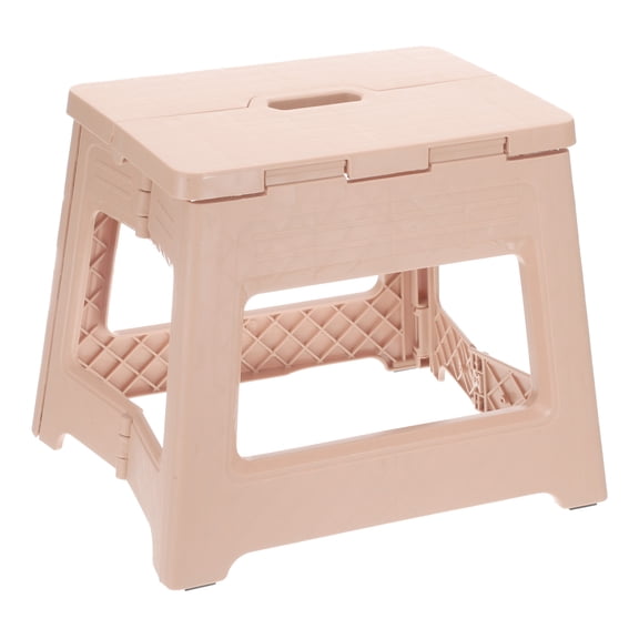 Uxcell 9" Folding Step Stool for Adults 132lbs Capacity Non-Slip Step Stool with Handle, Pink Small Stepping Stool