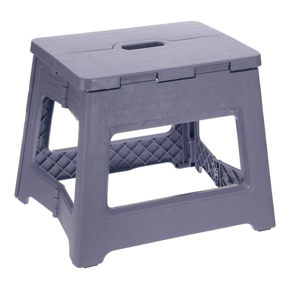 Uxcell 9" Folding Step Stool for Adults 132lbs Capacity Non-Slip Step Stool with Handle, Purple Small Stepping Stool