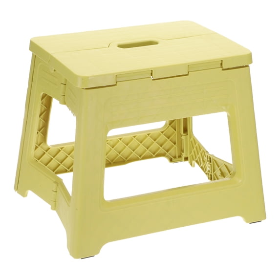 Uxcell 9" Folding Step Stool for Adults 132lbs Capacity Non-Slip Step Stool with Handle, Yellow Small Stepping Stool
