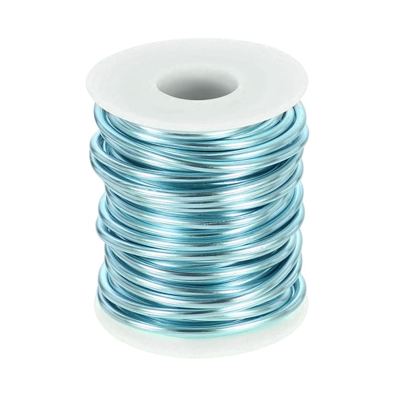 Uxcell 9 Gauge Aluminum Craft Wire 3.0mm 33ft Flexible Bendable Anodized Metal Jewelry Sculpting Wire for Jewelry Making Modelling Craft DIY, Light Blue