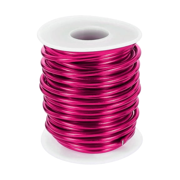 Uxcell 9 Gauge Aluminum Craft Wire 3.0mm 33ft Flexible Bendable Anodized Metal Jewelry Sculpting Wire for Jewelry Making Modelling Craft DIY, Rose Red