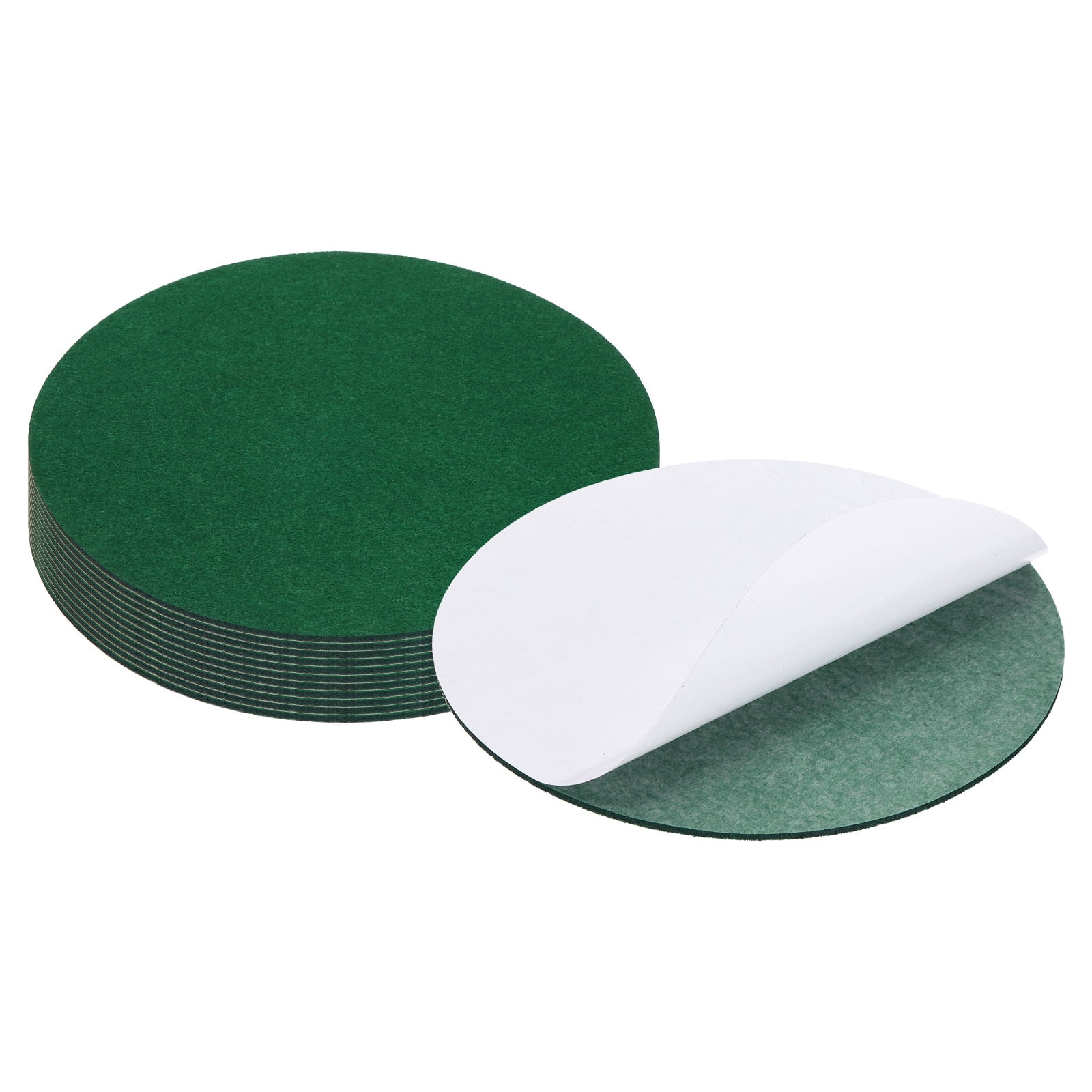 Uxcell 9 Inch Diameter Lamp Base Felt, 12Pack 3mm Thickness Round Soft Adhesive Felt, Dark Green