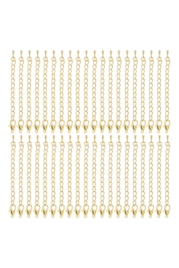 9 Inch Necklace Extenders, 60 Pcs Lobster Clasp Bracelet Extender, Gold Tone