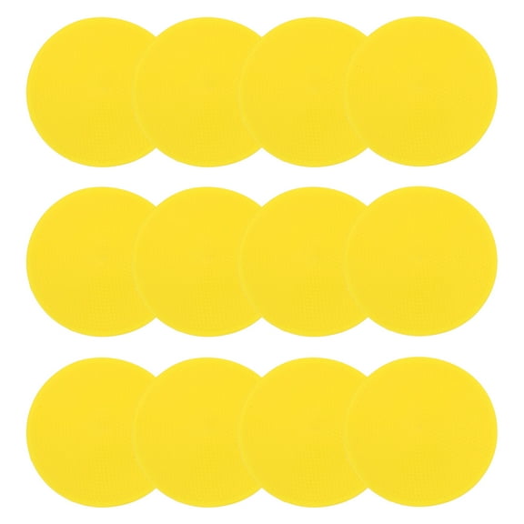 Uxcell 9 Inch Poly Spot Markers, 12Pcs Non Slip Rubber Floor Dots with Storage Bag Flat Agility Cones for Sports Training, Yellow