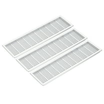 Uxcell Rectangle Ventilation Grille, Plastic Air Vent Cover Louvered Ventilation Cover Mesh Air Vent for Cabinet Silver
