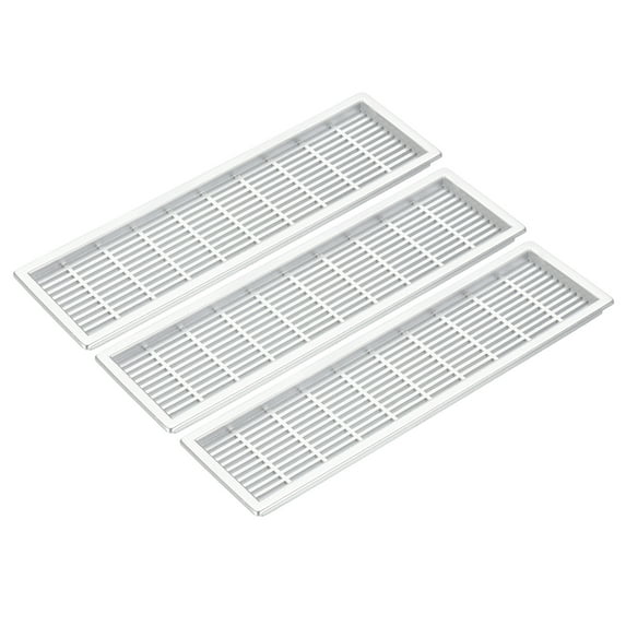 Uxcell Rectangle Ventilation Grille, Plastic Air Vent Cover Louvered Ventilation Cover Mesh Air Vent for Cabinet Silver