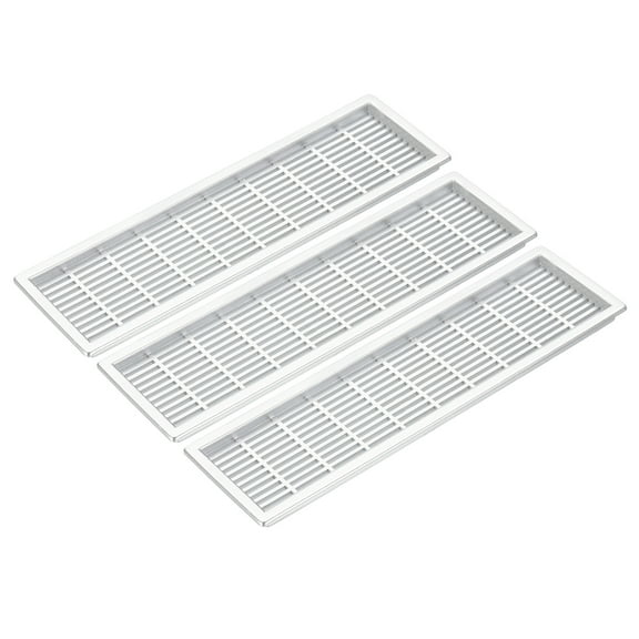 Uxcell Rectangle Ventilation Grille, Plastic Air Vent Cover Louvered Ventilation Cover Mesh Air Vent for Cabinet Silver