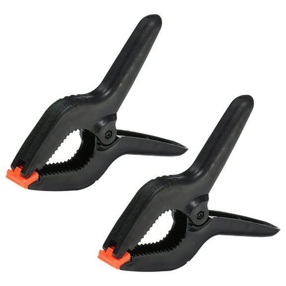 Uxcell 9 Inch Spring Clamps, 2 Pack Plastic Flexible Anti Slip Strong Clips, Black