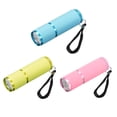 thumbnail image 1 of Uxcell 9 LED Glow in Dark Flashlights, 3 Pcs Mini Flashlight Rubber Coated Flashlight with Strap (Blue, Pink, Yellow), 1 of 6