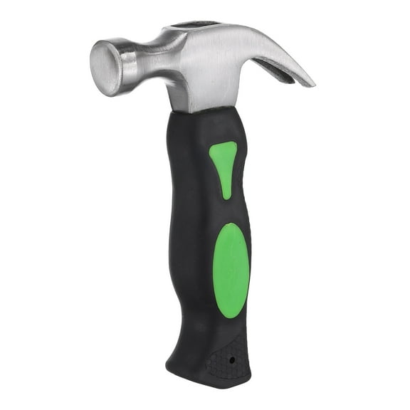 Uxcell 9 Oz Stubby Claw Hammer Small Mini Forged Steel Rip Claw Nail Hammer Small Hammers Tool (Black-Green)