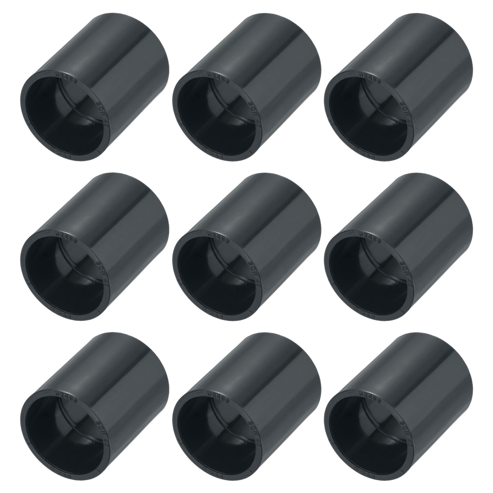 Uxcell 9-Pack 1 Inch PVC Pipe Fitting Pipe Coupling Adapter, Sch40 Slip ...