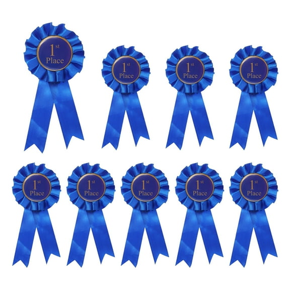 Uxcell 9 Pcs Award Ribbons, 1st Place Winner Recognition Ribbon Participation Medal Ribbons for Competitions, Blue