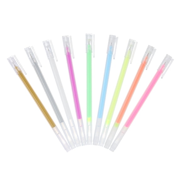 Uxcell 9 Pcs Metallic Vibrant Sparkle Gel Pens, Drawing Pens with Fine Point 1mm for Adult Drawing Doodling Journaling Art Supplies and DIY Crafts, Mixing Colors