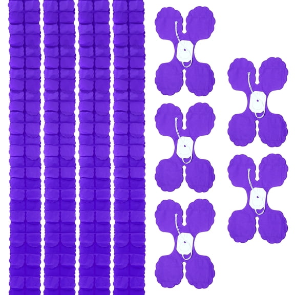 Uxcell 9 Pcs Reusable Streamers Garland Paper, Four-Leaf Party Decorations Streamers Garland Hanging Banner Decorative for Wedding Party Birthday Graduation Backdrop, White