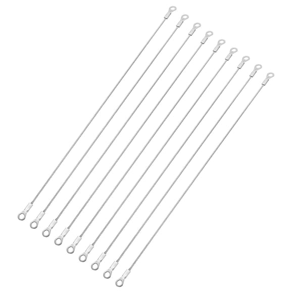 Uxcell 9 Pcs Security Cable Lock - Double Loop Cable (0.98 ft x 0.06 Inch) Vinyl Coated 304 Stainless Steel Safety Flexible Wire Rope Luggage Bike Anti-Theft Security Chain Lock, Silver