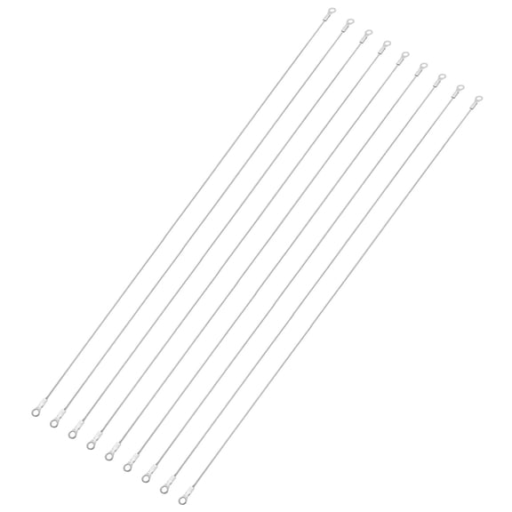 Uxcell 9 Pcs Security Cable Lock - Double Loop Cable (3.28 ft x 0.08 Inch) Vinyl Coated 304 Stainless Steel Safety Flexible Wire Rope Luggage Bike Anti-Theft Security Chain Lock, Silver