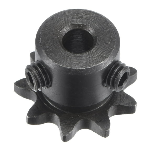 Uxcell 9 Teeth Sprocket 1/4" Pitch, 5mm Bore Carbon Steel with Set Screws