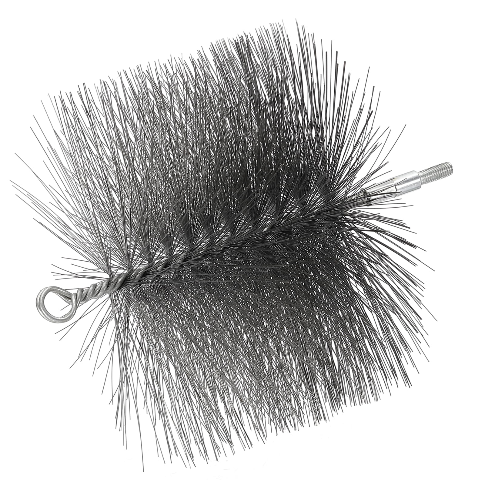 Uxcell 9" Wire Chimney Cleaning Brush, Steel Round Chimney Sweep Brush with 1/4 NPT Fitting for Cleaning Fireplace Burning Stove Tent Dryer Pipes, Silver