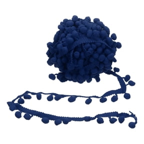 Uxcell 9 Yards Pom Poms Trim, 0.47" Wide PomPoms Balls Fringe Trim Ribbon Tassel Lace Accessory for DIY Craft Sewing Clothing Curtain Pillow Home Decoration(Navy Blue)