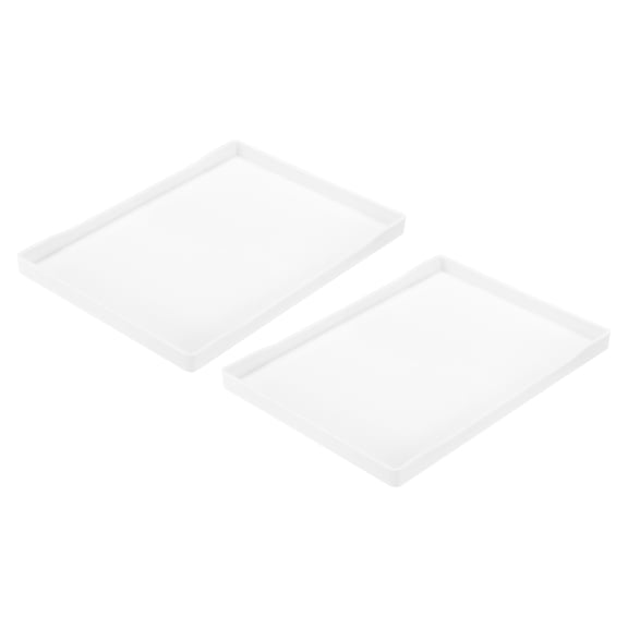 Uxcell 9" x 12" Small White Mini Tray Plastic Rectangular Wooden Serving Trays White 2Pack