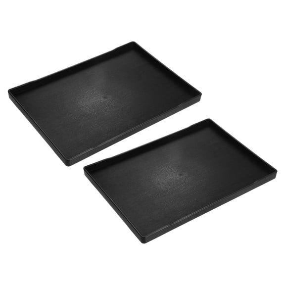 Uxcell 9" x 13" Small Black Mini Tray Plastic Rectangular Wooden Serving Trays Black 2Pack