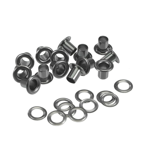 Uxcell 9 x 4.5 x 7mm Copper Grommets Eyelets with Washers Chrome Plated Black 100 Set