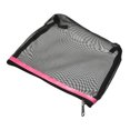 thumbnail image 1 of Uxcell 9"x2"x6" Portable Travel Mesh Toiletry Cosmetic Makeup Bag with Zipper, Red, 1 of 5
