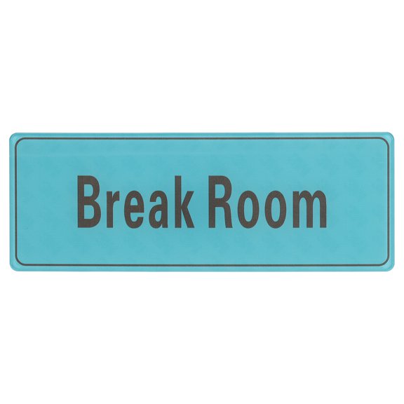 Uxcell 9"x3" Break Room Sign, 1Pcs Room Door Sign Self-Adhesive Door Sticker Acrylic Wall Signage Easy Installation for Indoor Outdoor Home Business, Light Green with White Text