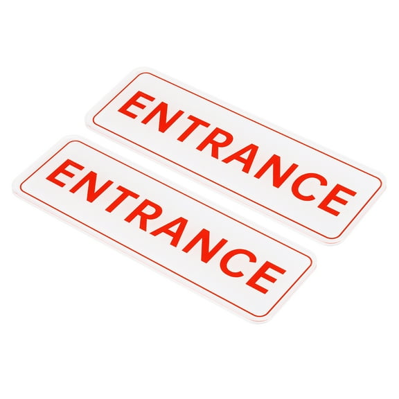 Uxcell 9"x3" ENTRANCE Sign Acrylic Adhesive Door Sticker Wall Sign White 2 Pack