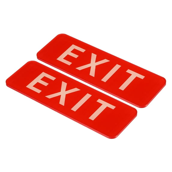 Uxcell 9"x3" EXIT Sign Acrylic Self Adhesive Door Sticker Wall Mounting Sign Red 2 Pack