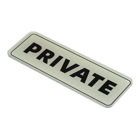 Uxcell 9"x3" Private Sign Acrylic Self Adhesive Door Sticker Wall Mounting Sign Silver