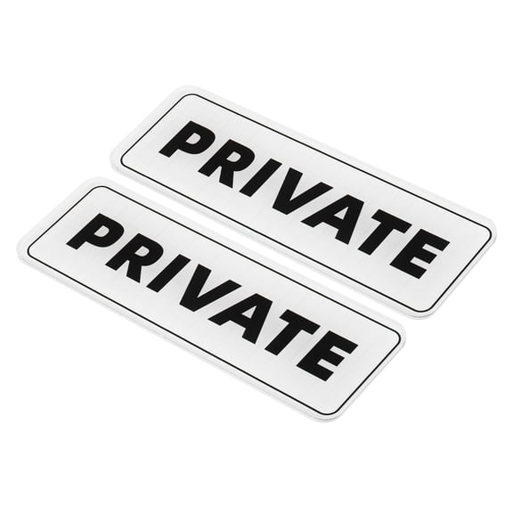 Uxcell 9"x3" Private Sign Acrylic Self Adhesive Door Sticker Wall Mounting Sign White 2 Pack