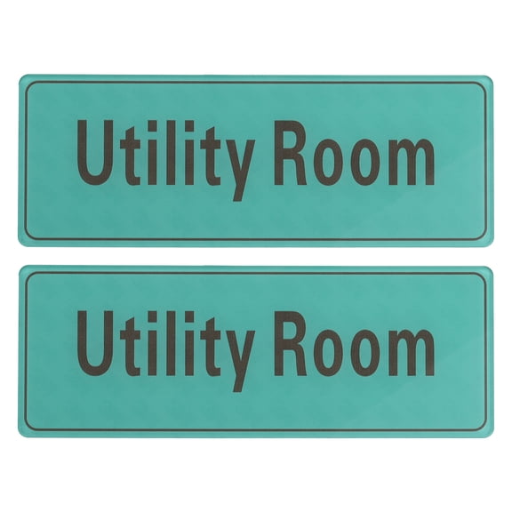 Uxcell 9"x3" Utility Room Sign, 2Pcs Room Door Sign Self-Adhesive Door Sticker Acrylic Wall Signage Easy Installation for Indoor Outdoor Home Business, Light Green with Charcoal Gray Text