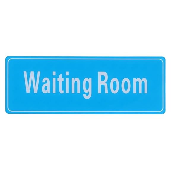 Uxcell 9"x3" Waiting Room Sign, 1Pcs Room Door Sign Self-Adhesive Door Sticker Acrylic Wall Signage Easy Installation for Indoor Outdoor Home Business, Light Blue with White Text