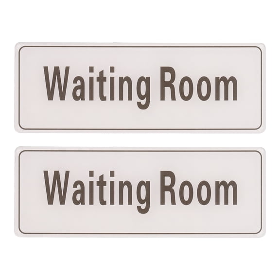 Uxcell 9"x3" Waiting Room Sign, 2Pcs Room Door Sign Self-Adhesive Door Sticker Acrylic Wall Signage Easy Installation for Indoor Outdoor Home Business, Beige with Charcoal Gray Text